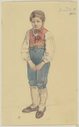 Joven campesino de pie de Berod