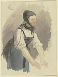 Mujer, agarrando