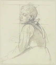 Joven campesina, media figura