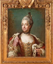 Louise Ulrique (Louise-Ulrique) de Prusse (1720-1782), reine de Suede - Peinture de Jakob Bjoerk (1726-1793), huile sur toile, 73x55 cm - Louisa Ulrika de Prusia, Óleo sobre lienzo de Jakob Bjoerk - Colección privada