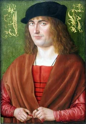Alemán: Bildnis des Jörg Kötzler, 1499 Retrato del ciudadano de Núremberg de 28 años Jörg Ketzler
  (1471-1529)