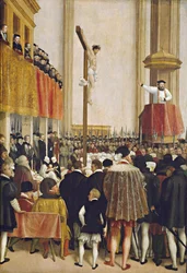 El sermón del legado del papa Cornelio Musso en la iglesia agustiniana de Viena