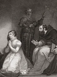 John Feckenham visita a Lady Jane Grey en la Torre de Londres (impresión)