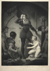 Rey Juan. Acto IV, escena I- Hubert con Arturo en la prisión