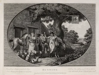 Caza, grabado por Robert Pollard (1755-1838)