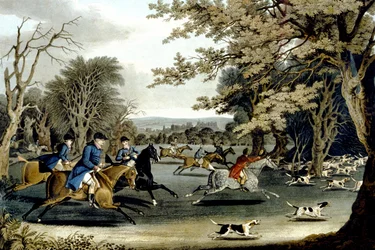 Caza real en Windsor Park (grabado por Matthew Dubourg)