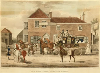 El Carruaje de Correos Cambiando Caballos, c.1825