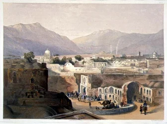 Interior de la Ciudad de Kandahar desde la Casa del Sirdar 
