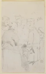 Un grupo de figuras alrededor de un brasero, 1858