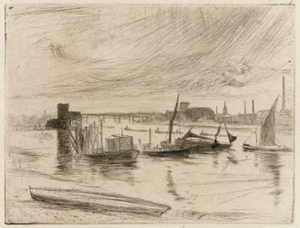 Amanecer en Battersea Cadogan Pier, 1861