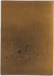 Placa de impresión cancelada para La Piazzetta, 1879-1880