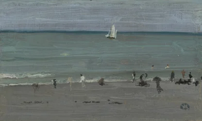 Escena costera, bañistas, 1884-85