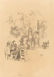 Conversación bajo la estatua, Jardines de Luxemburgo, 1893