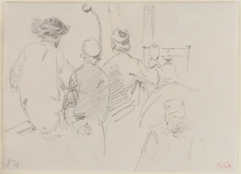 Cuatro hombres a bordo de un barco, 1858