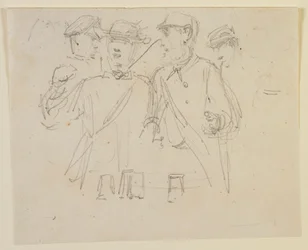 Grupo de cuatro hombres, 1858