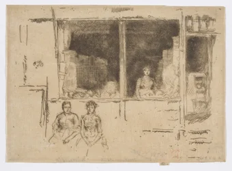 Melon Shop, Hounsditch, c.1886-88 (aguafuerte; tinta sobre papel)