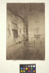 Nocturno: Palacios (grabado con borrado a mano)