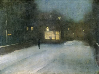 Nocturno en gris y oro: Nieve en Chelsea, 1876