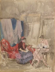 Nota en rosa y púrpura - El estudio, 1883-1884