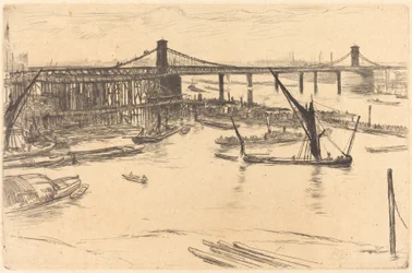 El viejo puente de Hungerford, 1861