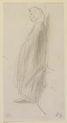 Boceto de perfil de una anciana de pie, 1858