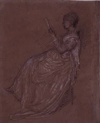 Dama Sentada Leyendo, estudio para la Sra. Layland (pastel sobre papel)