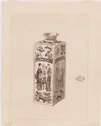 Lata cuadrada con cuello largo, 1878