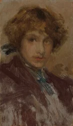 Estudio de la cabeza y los hombros de una niña, 1896-97