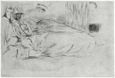 El modelo, acostado, c. 1864-1904