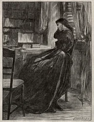 El sermón de prueba: Joanna Douglas en su escritorio, 1862