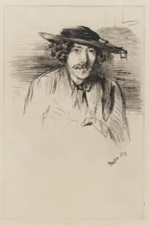 Whistler con un sombrero, 1859