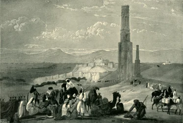 La fortaleza y ciudadela de Ghazni y los dos minaretes, c. 1840, 1901