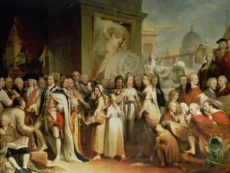 La Distribución de Premios en la Sociedad de Artes, quinto en la serie El Progreso de la Cultura y el Conocimiento Humano, c.1777-84