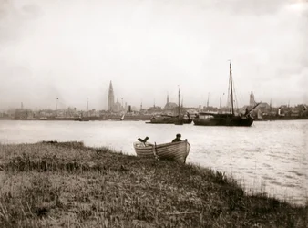 Bote de remos junto a un canal, Róterdam, 1898