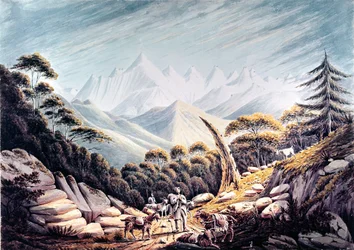 Pastores nepaleses en el Himalaya, 1826