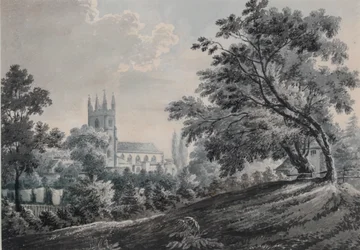 Iglesia de Croydon desde Duppas Hill Terrace, 1925