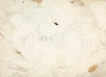 Boceto de las ruinas del templo