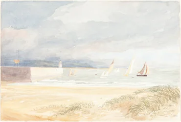 Escena Costera con Veleros (¿Portland, Dorset?)