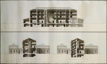 Diseños para una Casa Neoclásica para Lord Charleville: Tres Secciones