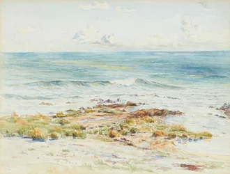 Paisaje costero (lápiz y acuarela)