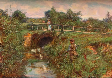Molestando a los peces, c1901