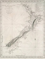 Carta de Nueva Zelanda, explorada en 1769 y 1770 por el Teniente J.Cook, Comandante del Barco de Su Majestad Endeavour
