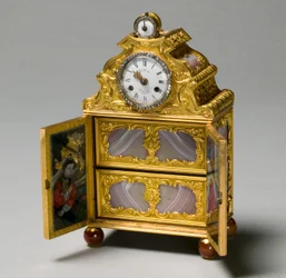 Gabinete en miniatura con reloj, c.1770-75