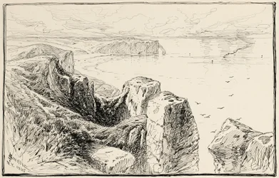 Acantilados de Normandía, cerca de Etretat