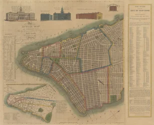 La ciudad de Nueva York: Mapa y plan explicativo de Longworth, 1817