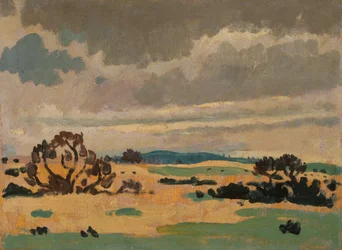 Paisaje francés (óleo sobre tabla)