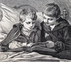 Ilustración que representa a hermanos