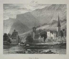 Viajes pintorescos y románticos en la antigua Francia. Franco Condado: Abadía de Baume, Baume-les-Messieurs