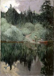 Despejando después de la lluvia, río Maganatawan, Ontario