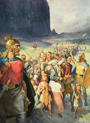 Una raza de guerreros (gouache sobre papel)